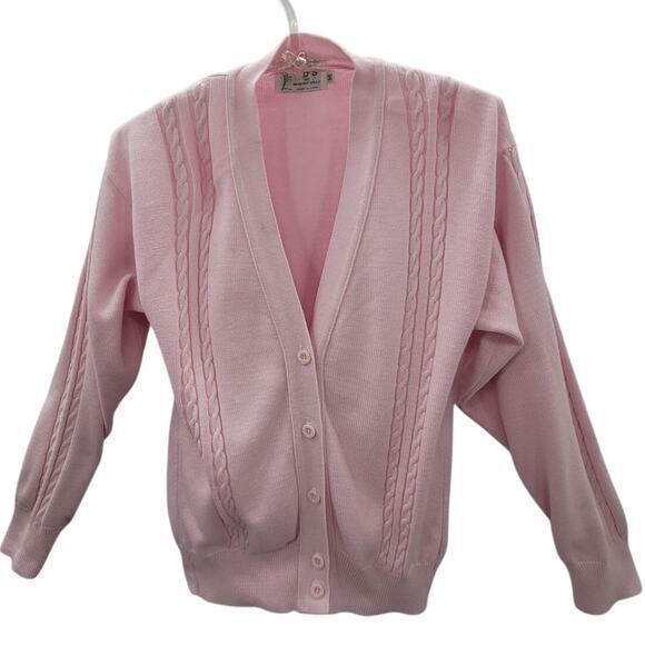 Lily's of Beverly Hills Vintage Cable Knit 5 Button Grandmacore Cardigan Sweater - Picture 1 of 14